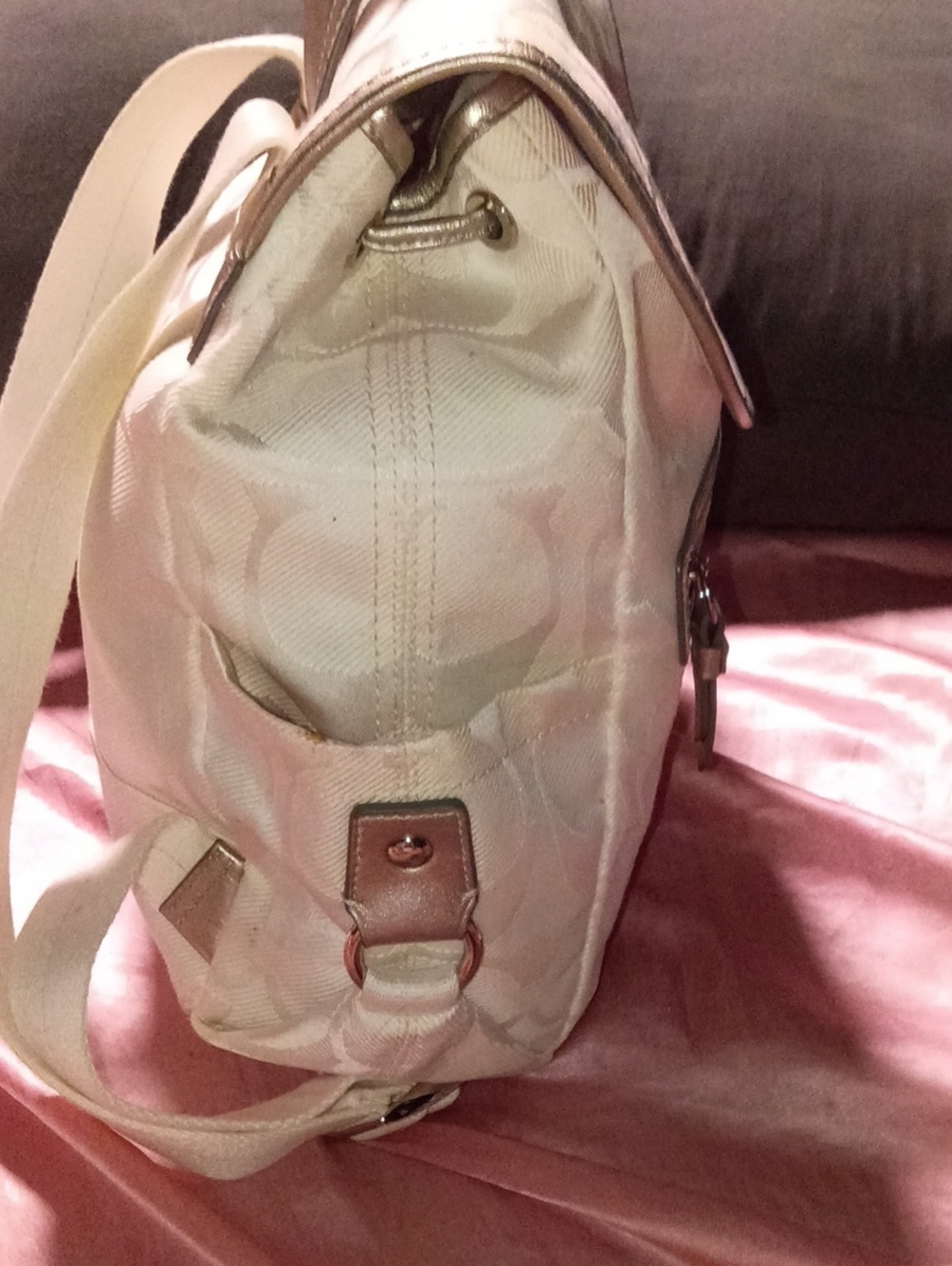 Coach White Signature Jacquard Small Backpack - Picture 7 of 9